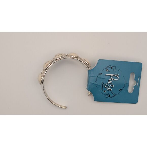 Poise White Stone Cuff Bracelet - Picture 2 of 2